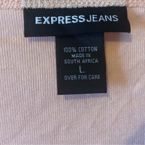 Express Peach V-neck Long Puff Sleeve Blouse - Picture 5 of 6